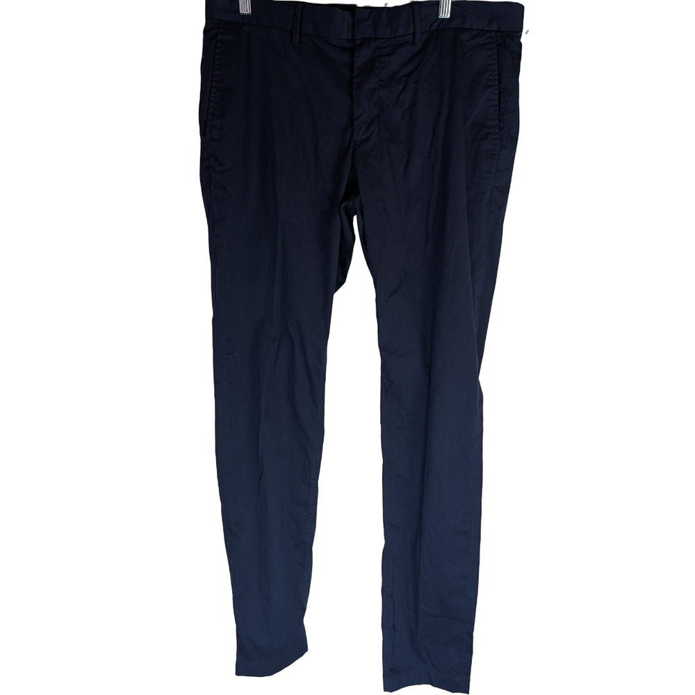 Nordstrom Dress Pants Men 36x36 Navy Blue Slim Fit Coolmax Stretch Chino Pant